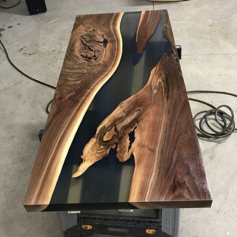 meja resin kayu suar