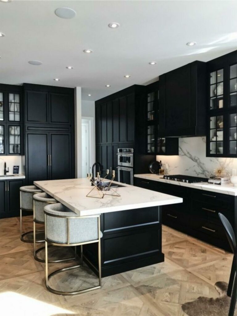 black cabinet kitchen minimalist luxury