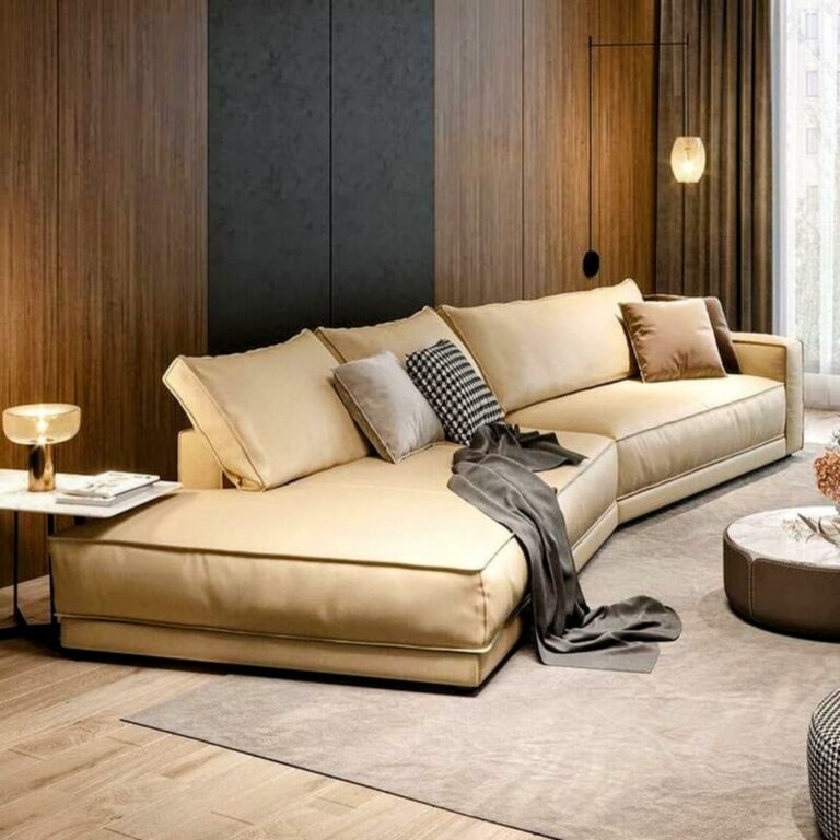 sofa santai material kulit